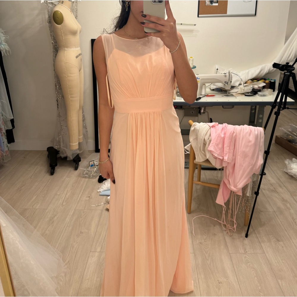 Baby pink bridesmaid/wedding guest maxi dress
